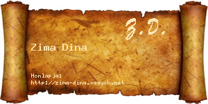 Zima Dina névjegykártya
